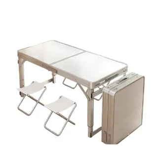 【CGW】鋁合金折疊桌椅組升降強化雙桿方管露營桌(摺疊桌/電腦桌/野餐桌/釣魚桌)