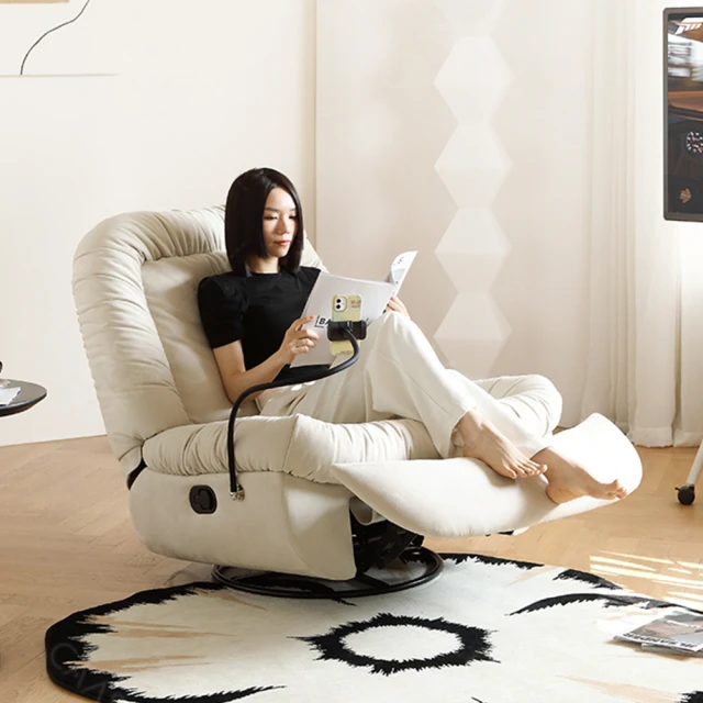 TOPWIN 海克貓抓皮電動躺椅-黑色(電動躺椅/單人椅/主