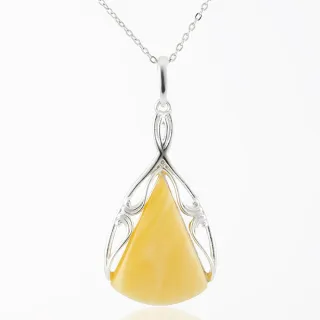 【Woogie武吉珠寶】天然琥珀蜜蠟設計師手工蜜蠟三角項鍊面蜜蠟項鍊