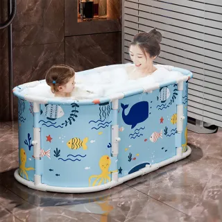 【DaoDi】泡澡桶免安裝加長摺疊泡澡桶120cm(附豪華配件組折疊浴缸/澡盆 /游泳池儲水桶)