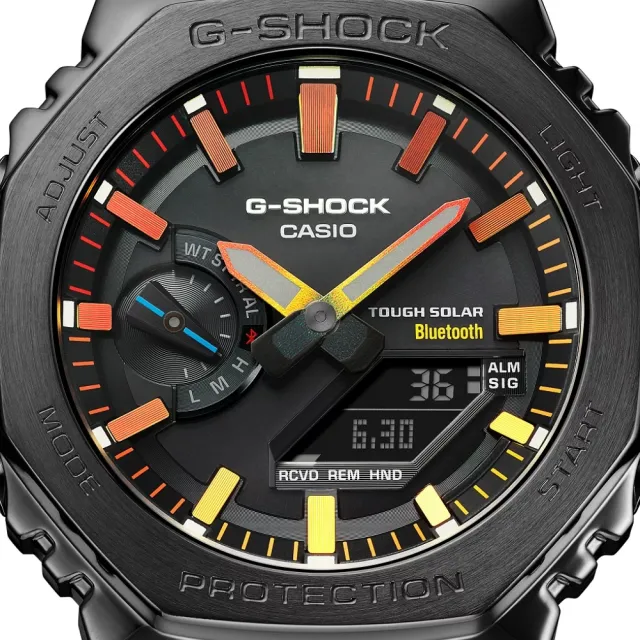 CASIO 卡西歐】G-SHOCK 金屬農家橡樹彩虹絢麗色彩G-SHOCK 40週年雙顯腕