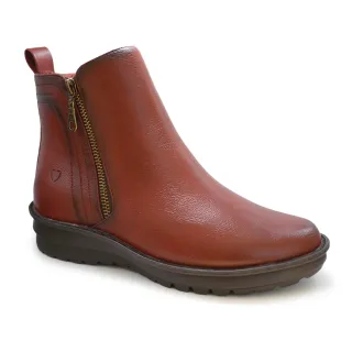 【heavenlyfeet】英國舒適休閒女鞋 金屬拉片短靴-Patti(酒紅色)