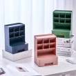【Kyhome】多功能簡約桌面收納筆筒 抽屜式文具盒 化妝品收納 辦公文具 小物收納盒