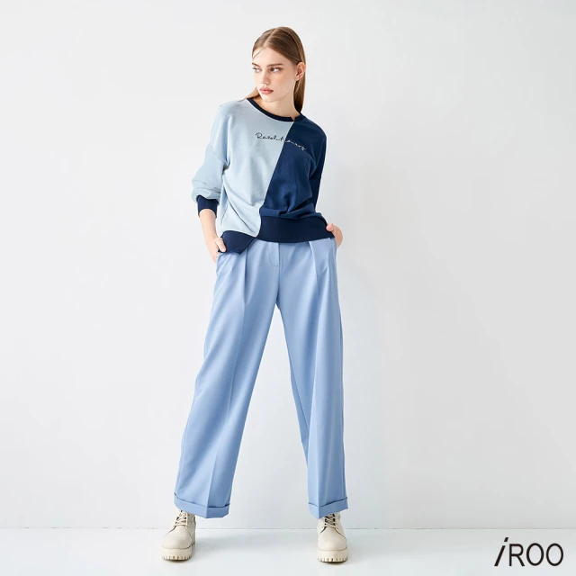 iROO 配色條紋設計長褲好評推薦