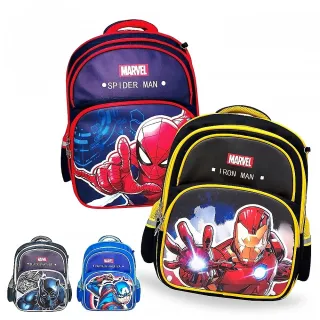 【Marvel 漫威】漫威英雄輕量休閒書包/雙肩包(蜂巢透氣背帶、反光條安全設計)