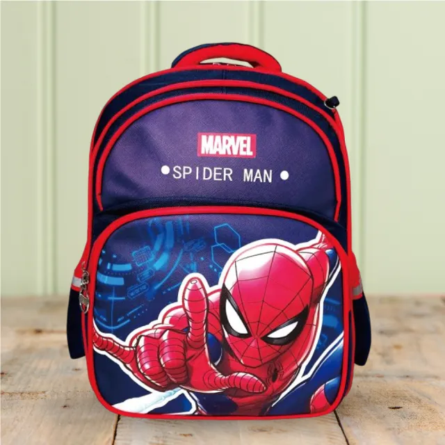 【Marvel 漫威】漫威英雄輕量休閒書包/雙肩包(蜂巢透氣背帶、反光條安全設計)