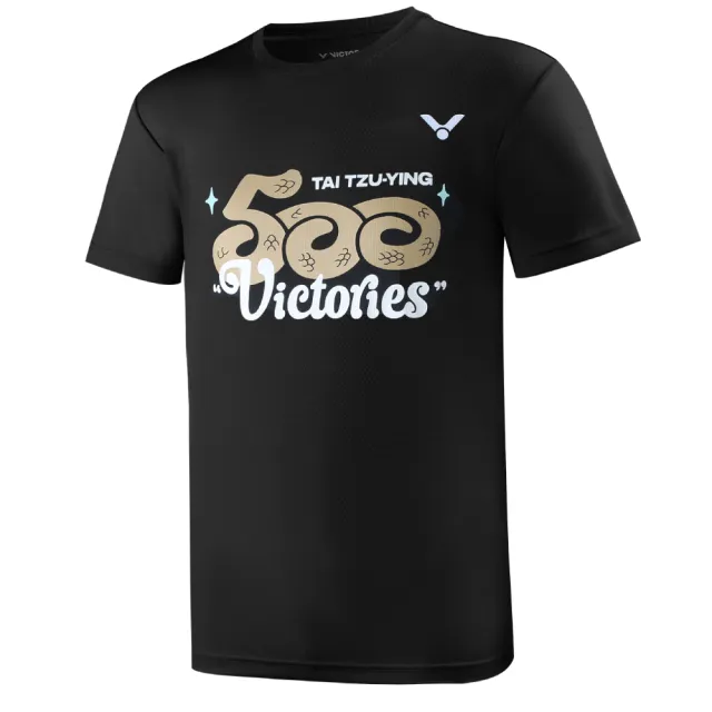 【VICTOR 勝利體育】戴資穎500勝紀念T-shirt 中性款(T-TTY500 A白/C黑/G碧水綠)