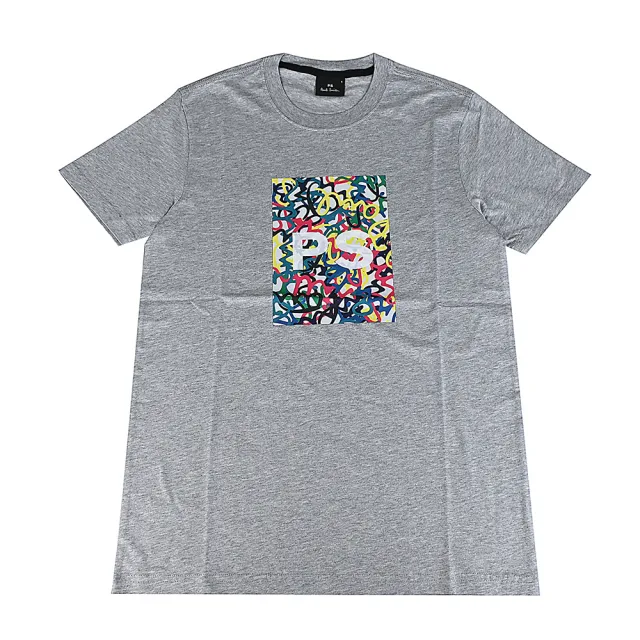 【Paul Smith】PS字樣塗鴉棉質短袖T恤(男款/灰x多色)