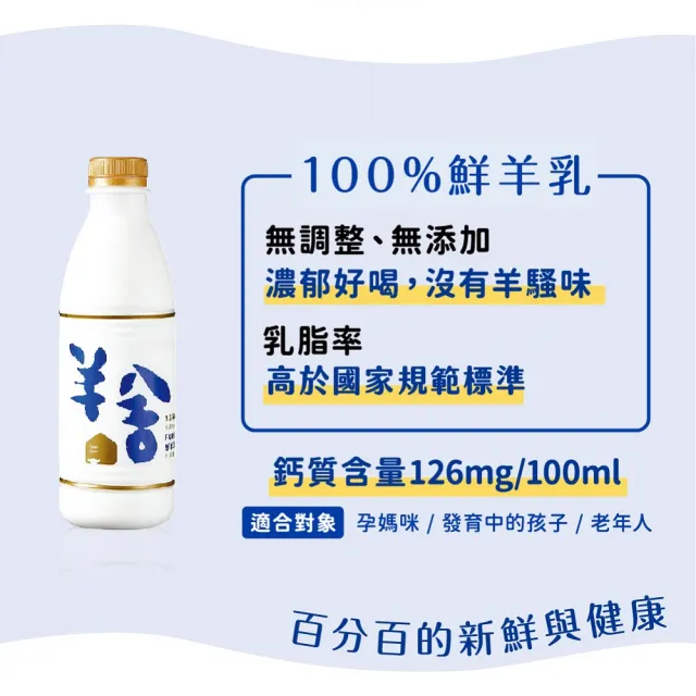 【羊舍】冷藏鮮羊奶936ml*6瓶 100%無調整無添加(鮮羊乳 寶寶副食品 鮮奶)