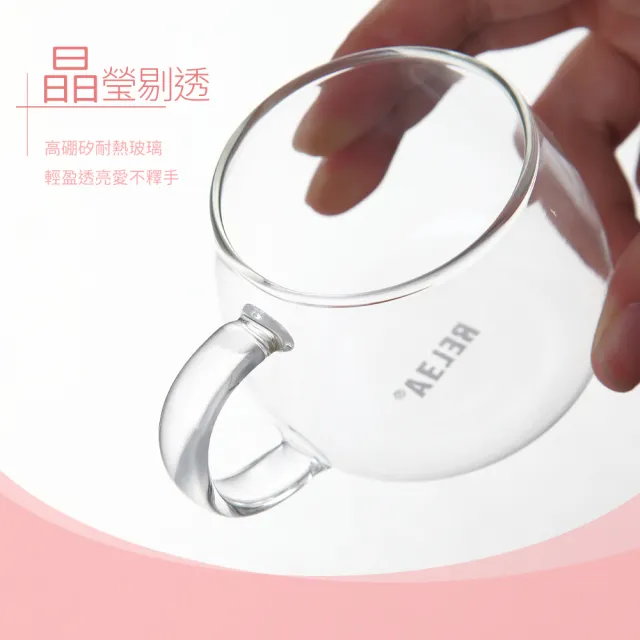 【RELEA 物生物】小花耐熱玻璃杯(2入組)