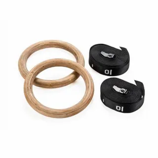 【LEXPORTS 勵動風潮】Crossfit健身運動體操吊環- 原木色/刻度(體操吊環  健身 重訓 舉重)