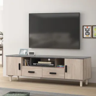 【WAKUHOME 瓦酷家具】Caribe日系木調5.3尺電視櫃-木面-A014-F810