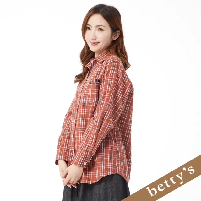 【betty’s 貝蒂思】蘇格蘭格紋襯衫(磚橘色)