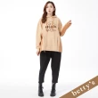 【betty’s 貝蒂思】短絨毛皮菱格紋拼接連帽T-shirt(卡其色)