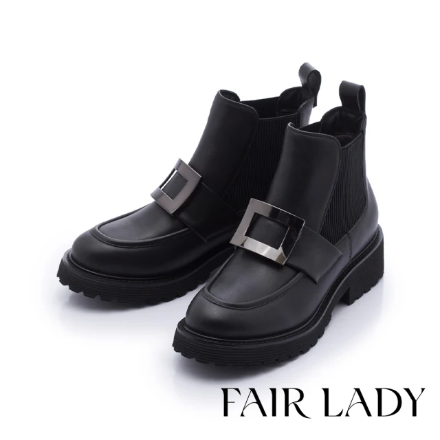 FAIR LADY 軟實力 個性鋸齒增高皮革長靴(黑、7A2
