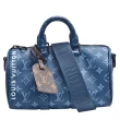 【Louis Vuitton 路易威登】M46803經典Keepall Bandoulière 25 Monogram帆布手提/斜背包(藍色)