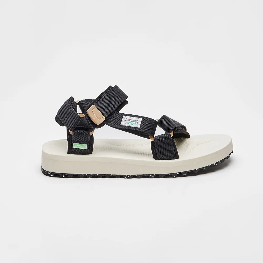 【SUICOKE】DEPA-2Cab-ECO - Black/ivory 黑象牙白 潑墨底 尼龍 魔鬼氈 涼鞋 SK230222CECBI