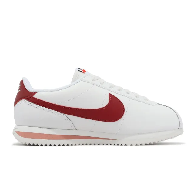 【NIKE 耐吉】阿甘鞋 Wmns Cortez 女鞋 白 紅 復古 皮革 小白鞋 休閒鞋(DN1791-103)