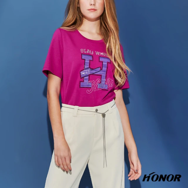 HONOR 山形屋 字母H裝飾休閒上衣