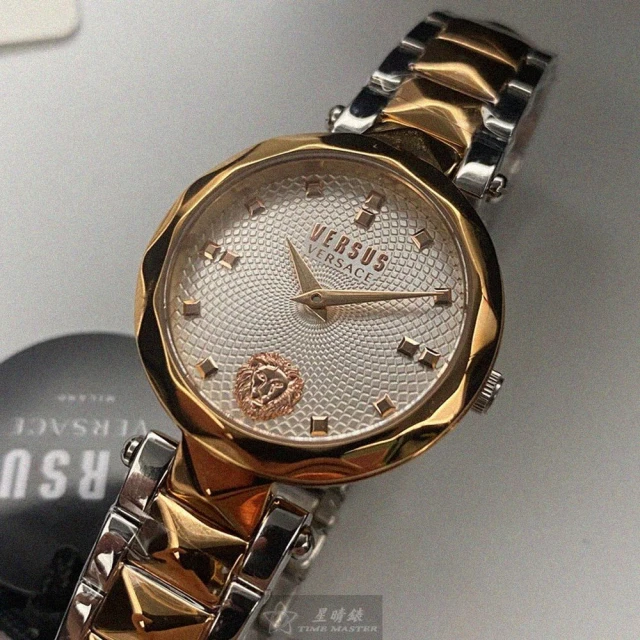 VERSUSVERSUS VERSUS凡賽斯女錶型號VV00365(白色錶面玫瑰金錶殼金銀相間精鋼錶帶款)