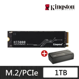Kingston 金士頓金士頓 1TB SSD+UPS組★KC3000 1TB M.2 2280 PCIe 4.0 Gen NVMe SSD 固態硬碟+APC 800VA UPS