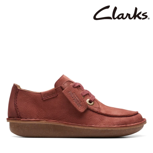 Clarks 女鞋 Funny Dream 全皮面不對稱縫線3孔設計休閒鞋(CLF73889C)