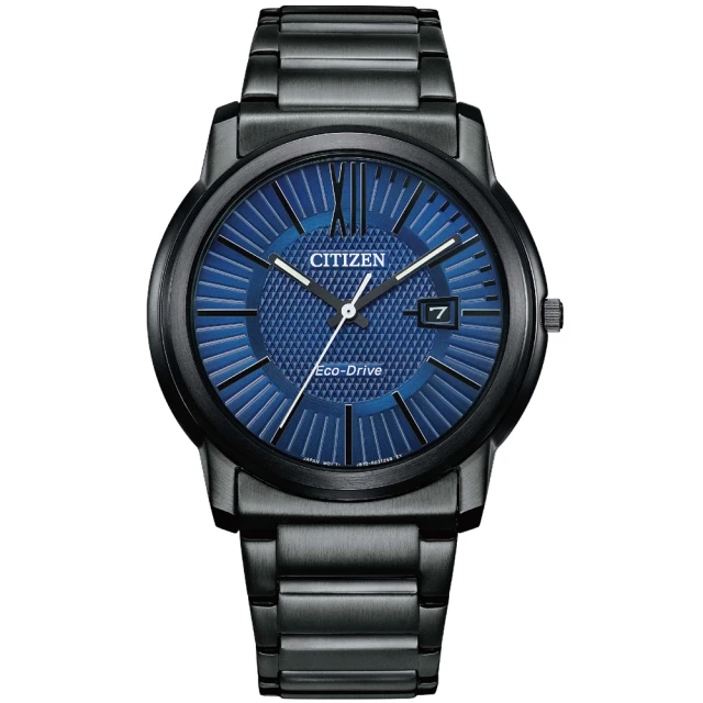 CITIZEN 星辰 PAIR系列 海軍藍 光動能腕錶 不鏽鋼錶帶(AW1217-83L)