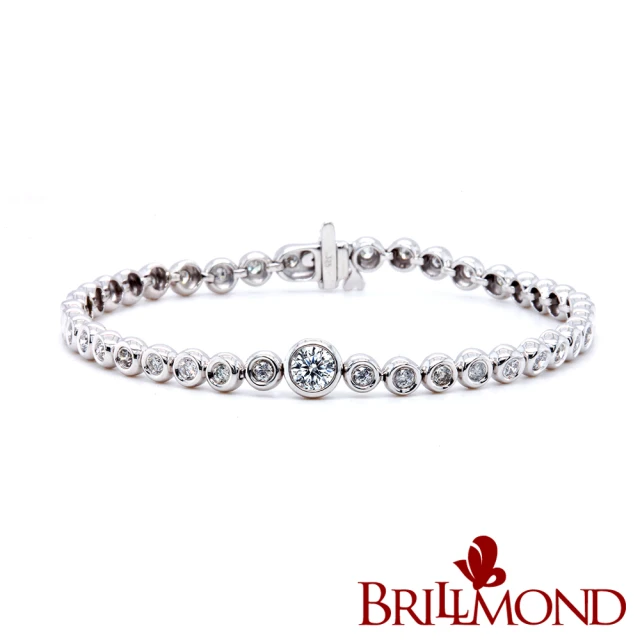 BRILLMOND JEWELRYBRILLMOND JEWELRY 鑽石手鍊 白K金 1.3克拉 D/Si1 歐式滿鑽款(主石30分 配鑽總重1克拉 白K金台)