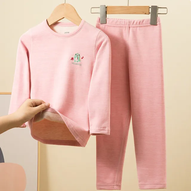 【chiao!Babe 俏寶貝】1套 兒童德雙面絨保暖套裝(130-160CM/學生/兒童/四色可選)
