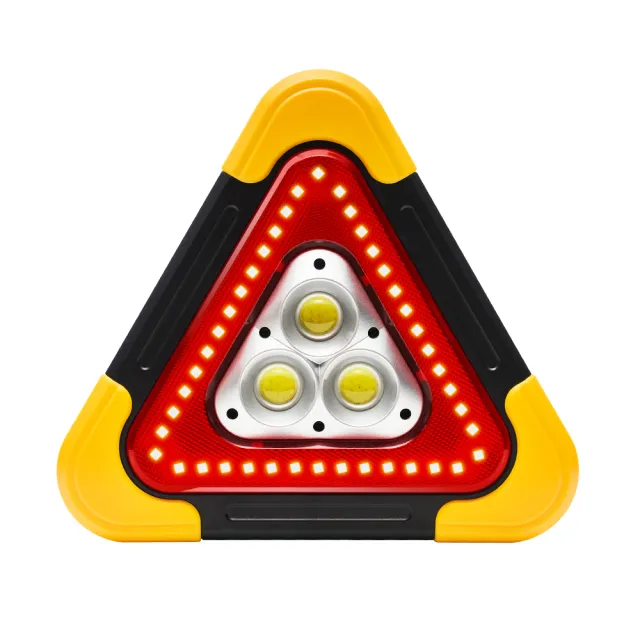 【OMyCar】新一代 加大款 超亮太陽能LED三角警示燈-附USB充電線-快(緊急照明 車用燈 故障標誌 地震必備)