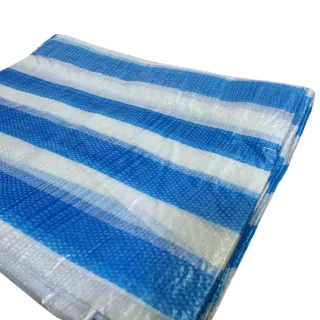帆布 藍白帆布 20*20尺 藍白條帆布 防水布 塑膠布(藍白條帆布 藍白帆布 搭棚布 防水布)