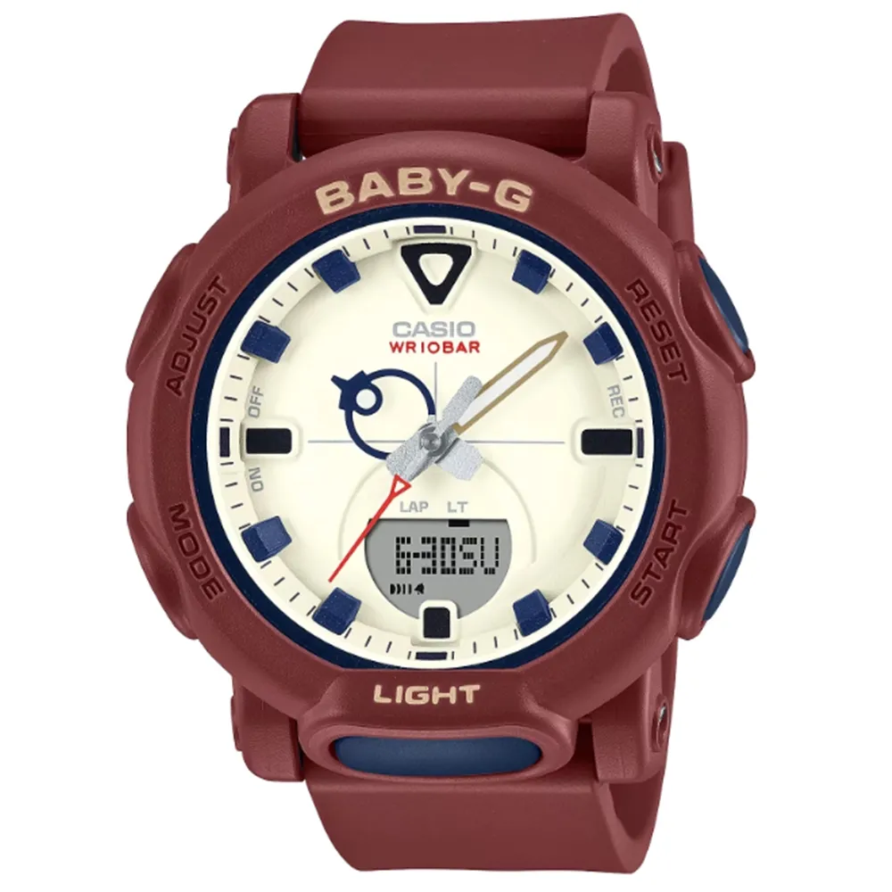 【CASIO 卡西歐】BABY-G 復古流行 啞光色彩 雙顯腕錶 棕 BGA-310RP-4A_41.8mm