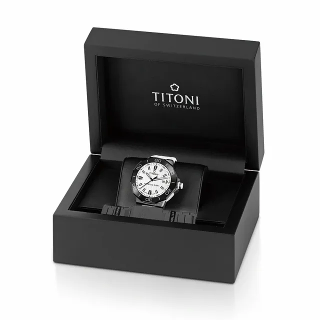 【TITONI 梅花錶】動力系列 IMPETUS白陶錶自動機械錶/43mm(83765B-WW-712)