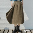 【gozo】不對稱桃皮絨圓裙(兩色)