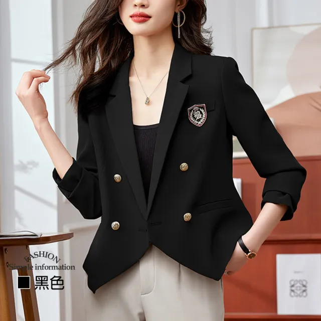 【Alishia】個性百搭俐落短版休閒西裝外套 M-3XL(現+預  米白色 / 咖啡色 / 黑色)