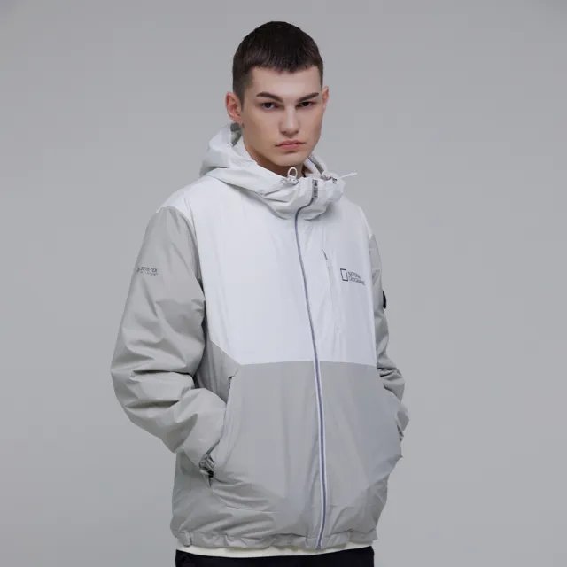 【國家地理服飾官方旗艦】男裝 GORE-TEX INFINIUM URBAN 防水外套 - 白色(防潑水/防風/透氣)