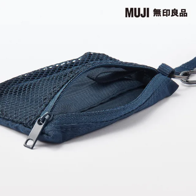 【MUJI 無印良品】聚酯纖維卡片夾深藍.約8x12cm