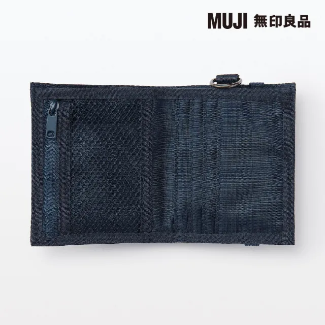 【MUJI 無印良品】聚酯纖維旅行用錢包深藍.約11x9.5cm