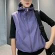 【JC Collection】輕量薄款舒適休閒連帽夾克拉鏈外套背心(黑色、卡其色、粉色、紫色)