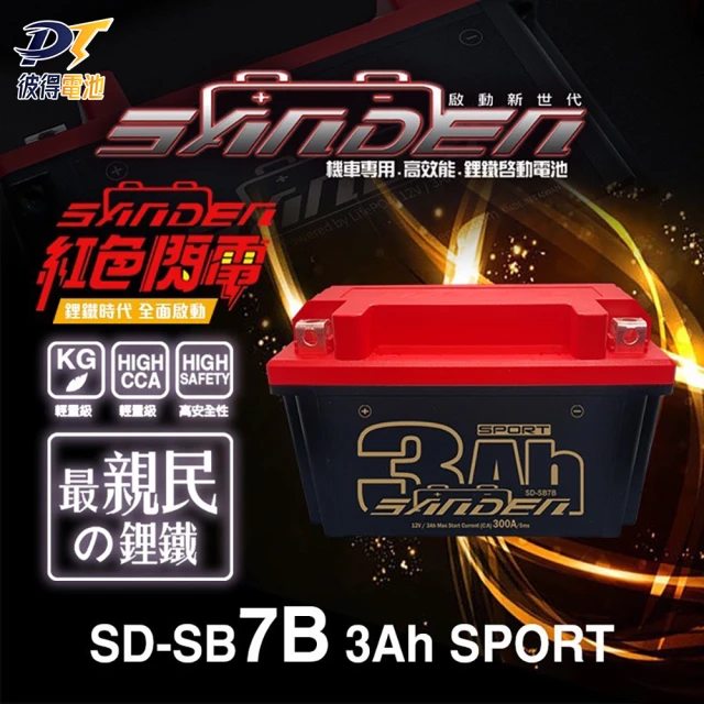 SANDEN 紅色閃電 SD-SB7B-S 容量5AH 機車