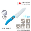 【KYOCERA 京瓷】日本京瓷 抗菌多功能精密陶瓷刀 料理刀 廚房刀-14cm(藍色)