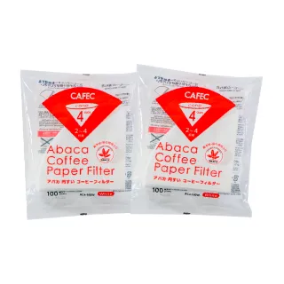 【CAFEC】日本三洋產業CAFEC ABACA 麻纖維錐形咖啡濾紙 2-4杯份 2入組 /100張/白色