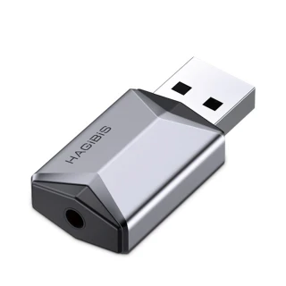 【HAGiBiS】鋁合金USB耳麥合一外接式音效卡（單孔）(MA24)