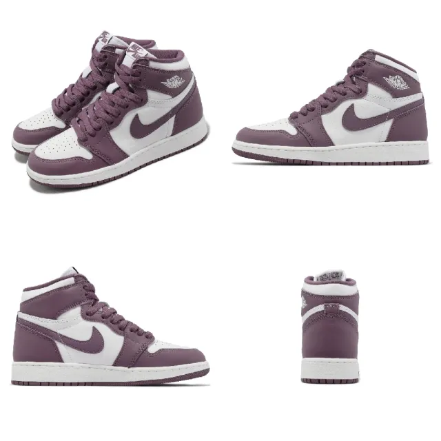 NIKE 耐吉】休閒鞋Air Jordan 1 Retro High OG GS 女鞋大童白紫AJ1 高