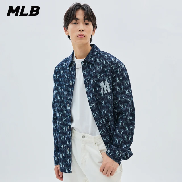 MLB 牛仔丹寧襯衫 CUBE MONOGRAM系列 紐約洋基隊(3ADRM0734-50NYD)