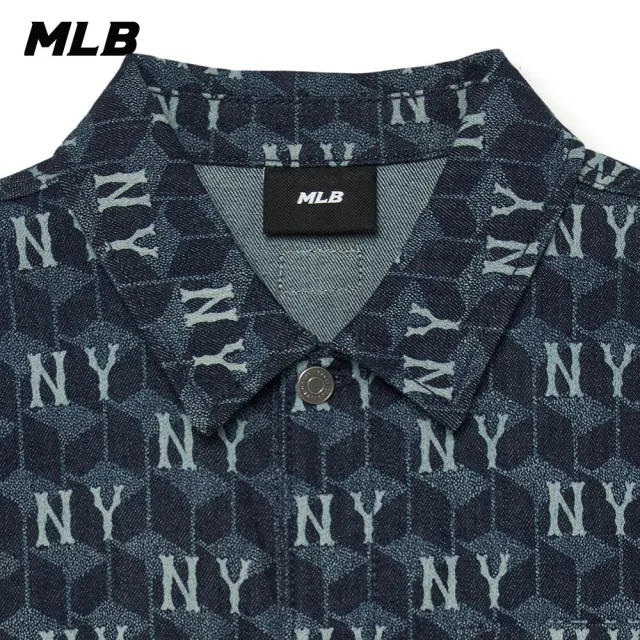 【MLB】牛仔丹寧襯衫 CUBE MONOGRAM系列 紐約洋基隊(3ADRM0734-50NYD)