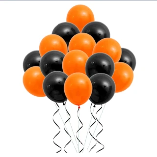 【Viita】萬聖節派對佈置氣球裝飾超值組 Halloween黑橘氣球20入