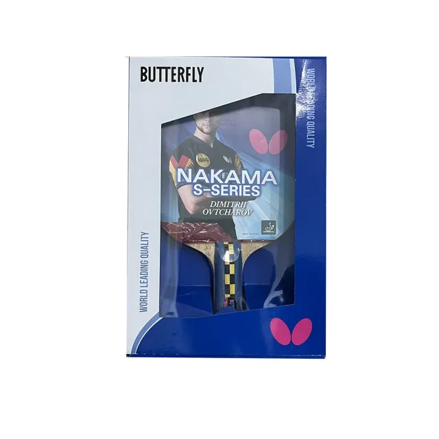 【BUTTERFLY】全能型碳纖負手拍桌球拍含拍袋組NAKAMA S-4(TT1702TT1970)