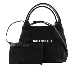 【Balenciaga 巴黎世家】NAVY CABAS帆布二用包/子母包_XS(黑色)