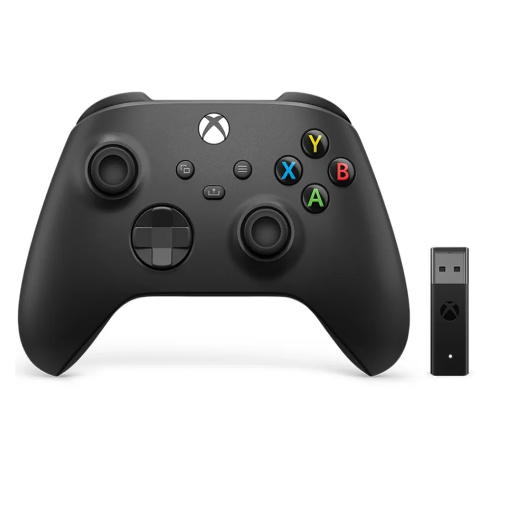 【Microsoft 微軟】XBOX 原廠無線控制器+Windows 專用無線轉接器套組(磨砂黑)